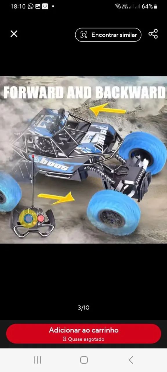 Carro de Controle Remoto 4x4 Off-Road - Foto 2