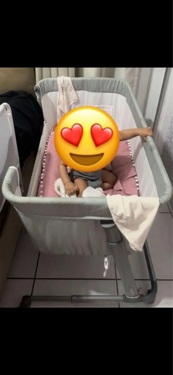 Berço Co-Bed Pluggy Cosco Cinza Claro - Foto 4