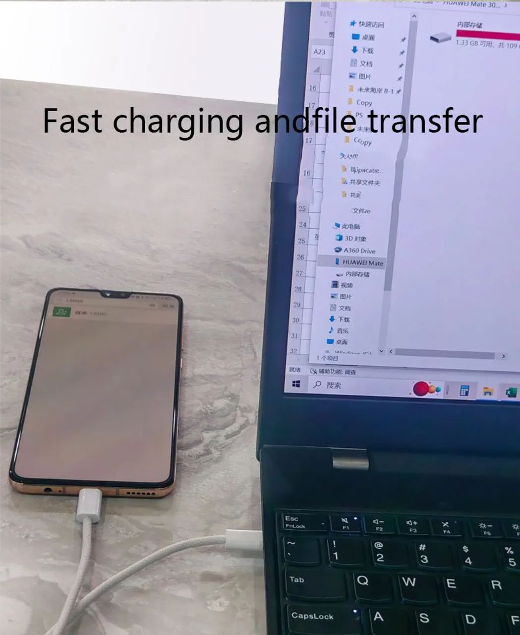 5 Cabo USB C para tipo C carregamento rápido 60w - Foto 3