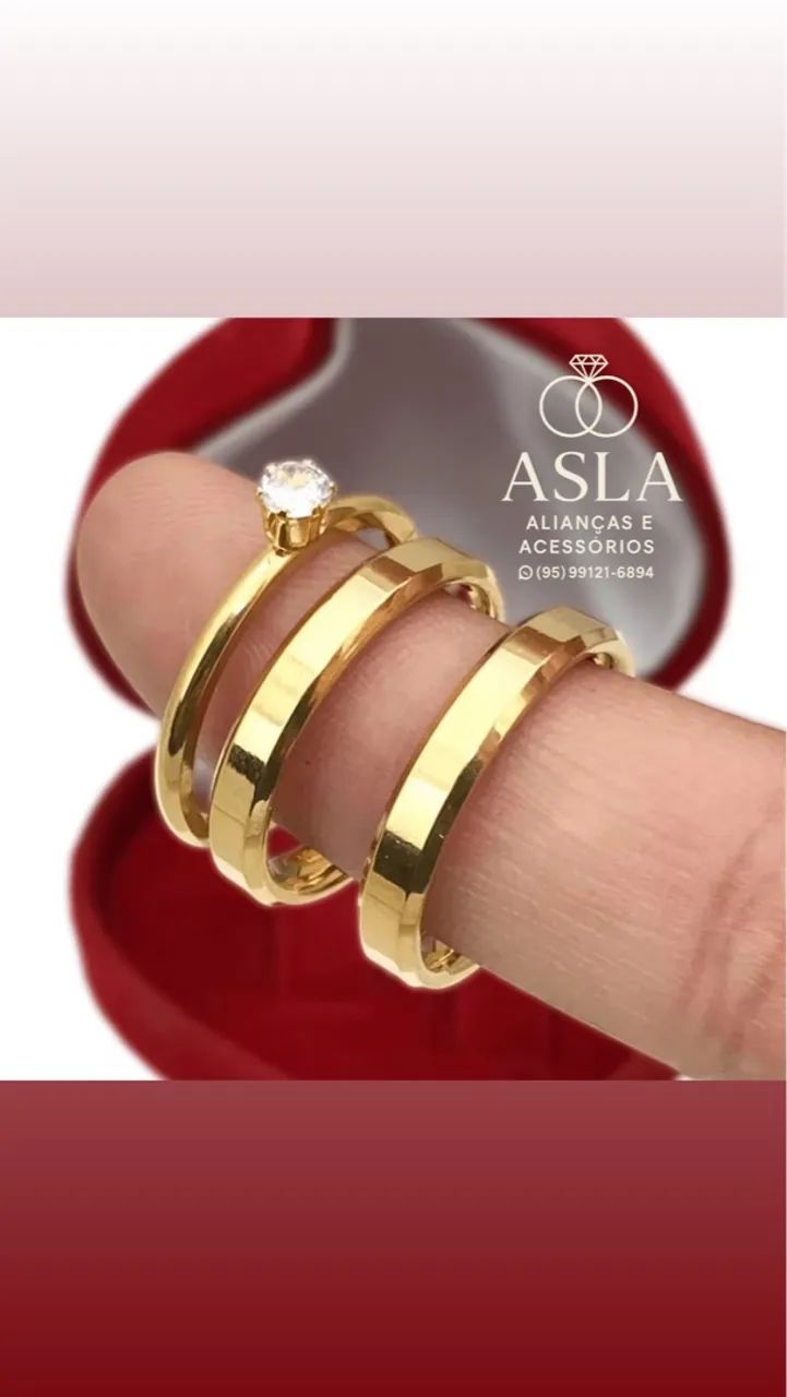 Alianças banhada a ouro - Foto 4