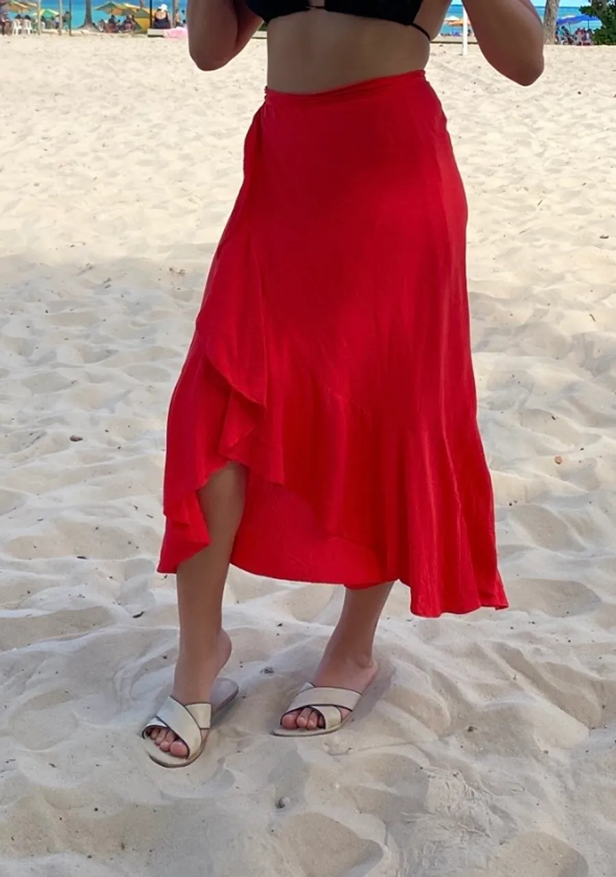 Saia longa vermelha - Verão