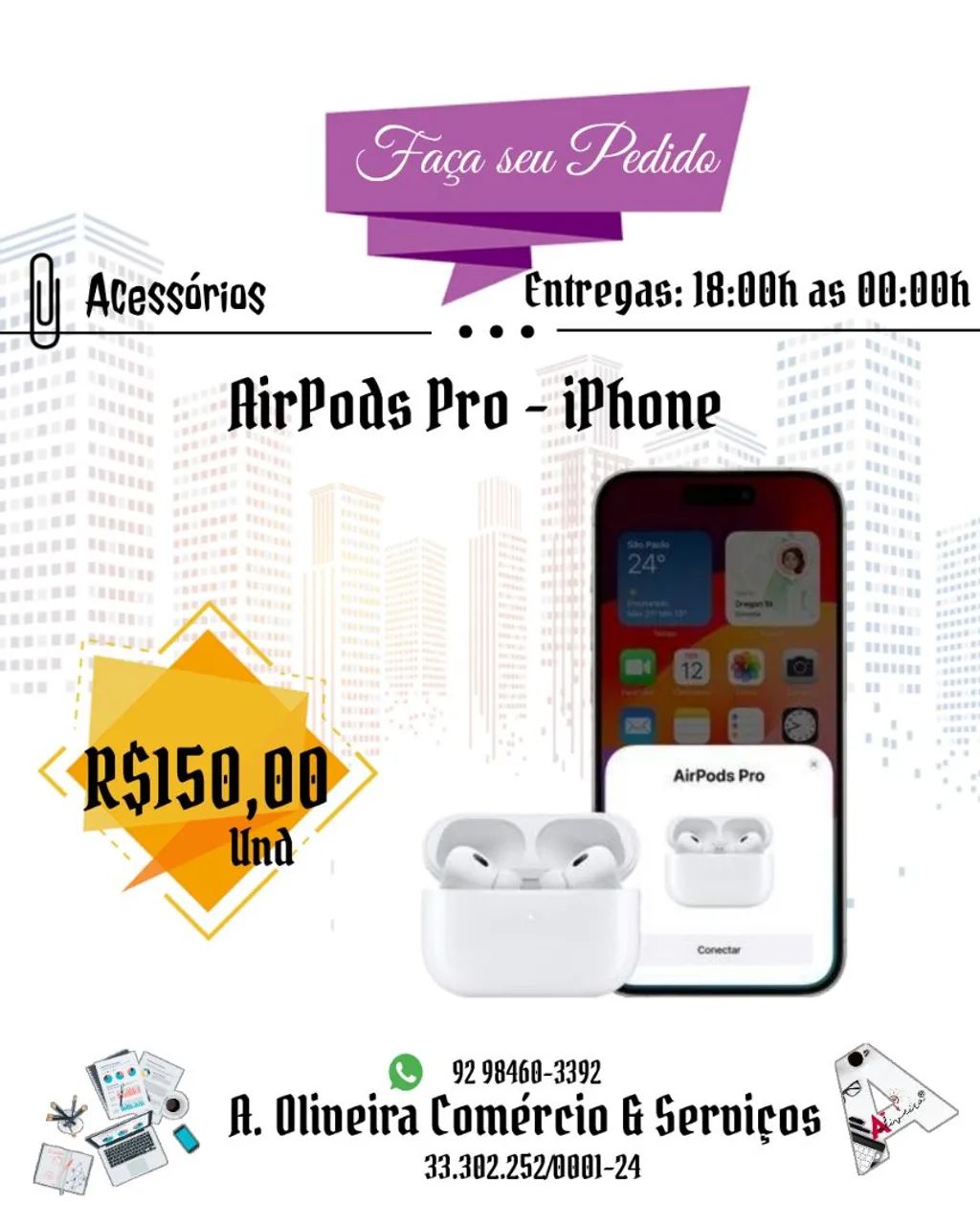 AirPods Pro - iPhone - Novo - Acessórios de Celular - Tancredo
