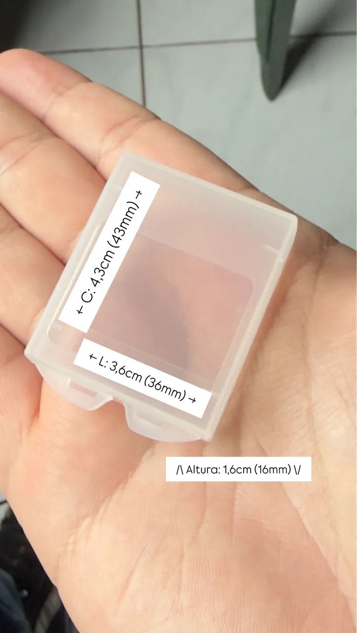 Case plástico para bateria de câmera