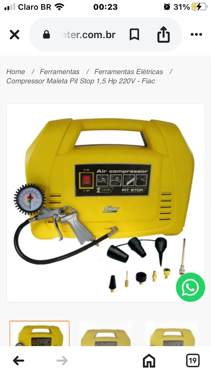 Compressor Maleta Pit Stop 1.5 hp 220wolts
