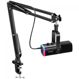 Microfone Gamer Fifine AM8T, RGB, USB/XLR, Com Braço Articulado, 12x 37.96