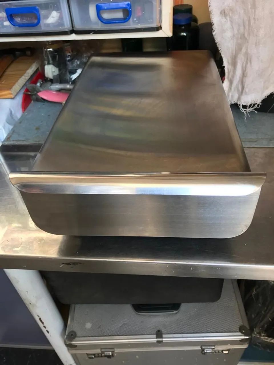 Gaveta em inox para máquina de café espresso 