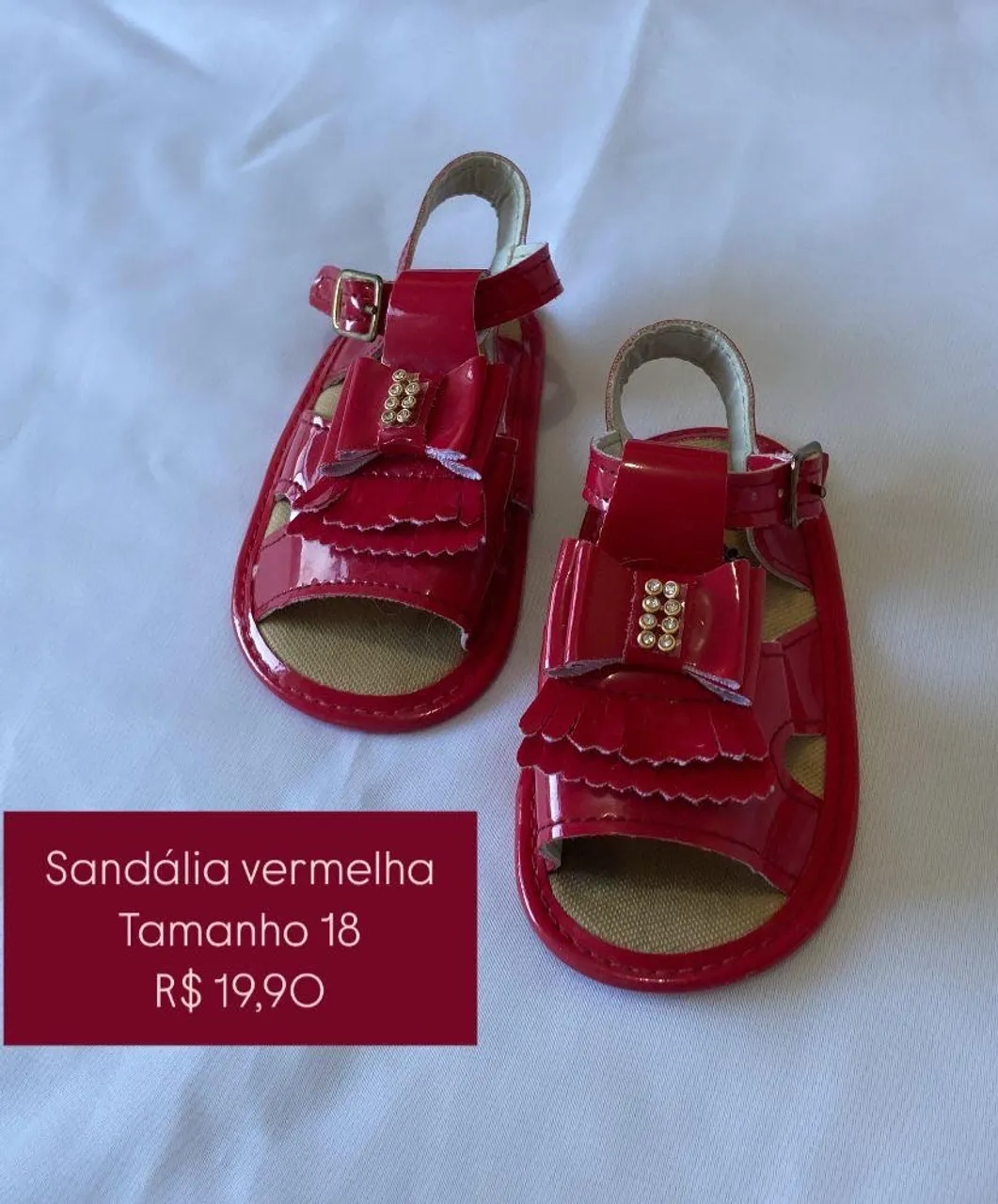 Sandália Infantil Vermelha - Tamanho 18