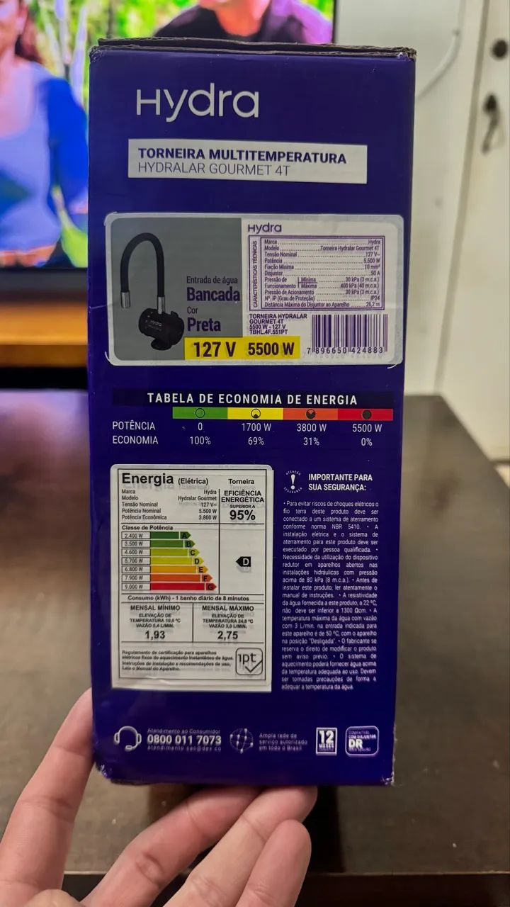 Hydra Hydralar Gourmet 4-Temperature Countertop Electric Faucet, Black, Used64739442052097123