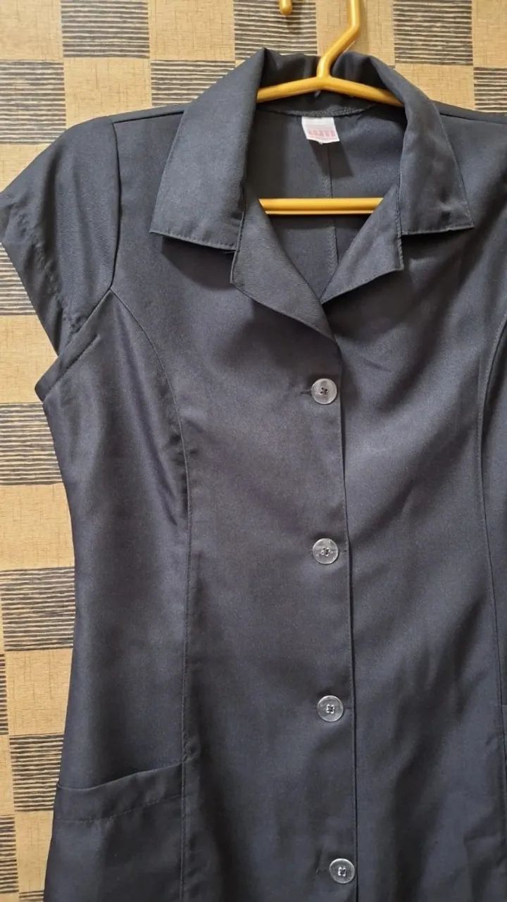 Jaleco Manga Cavada Curta Estética Escolar Enfermagem Tam P - Foto 3