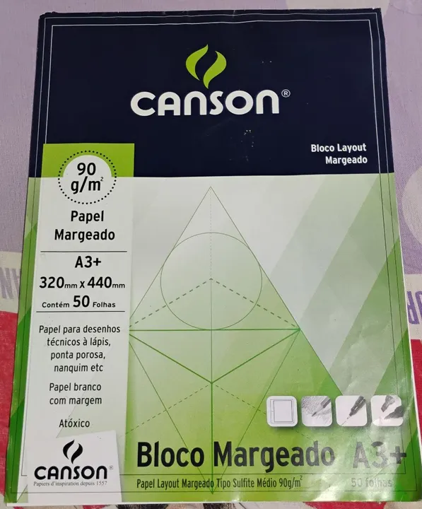 Bloco margeando A3 marca Canson