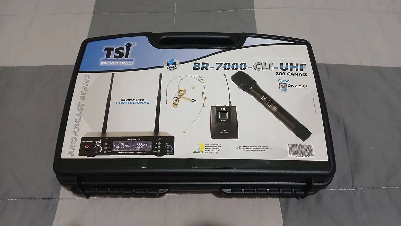 Microfone Sem Fio com Lapela TSI BR-7000-CLI-UHF 
