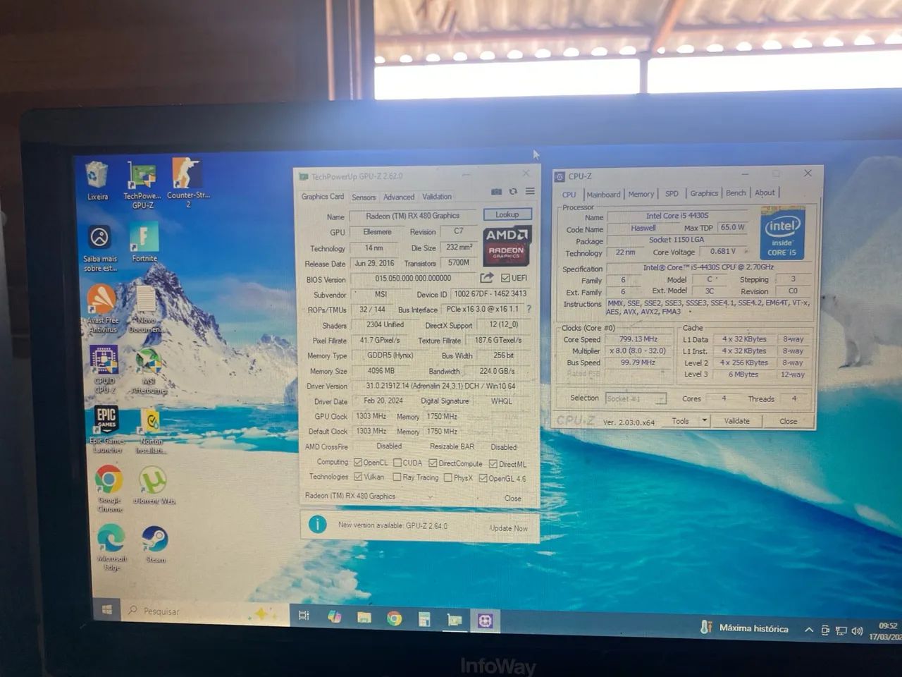 Pc Gamer Completo I5 4330S RX 480 4gb MSI  - Foto 5