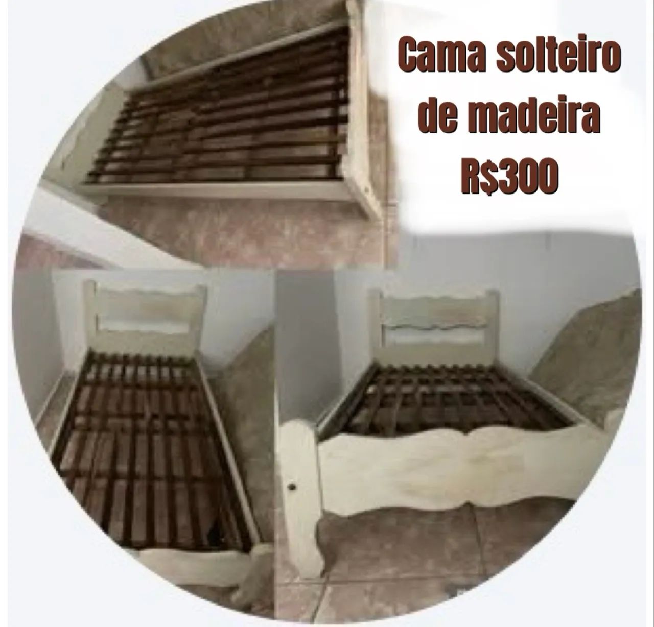 Cama solteiro madeira 