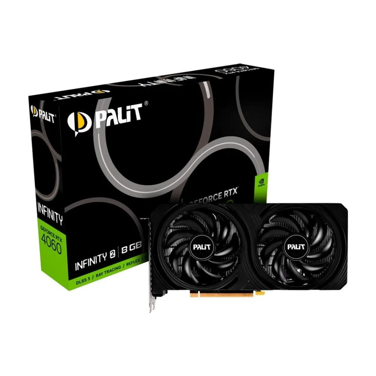 Placa de Vídeo Palit GeForce RTX 4060 8GB Infinity 2 - Lacrada, Nova DDR6 128bits