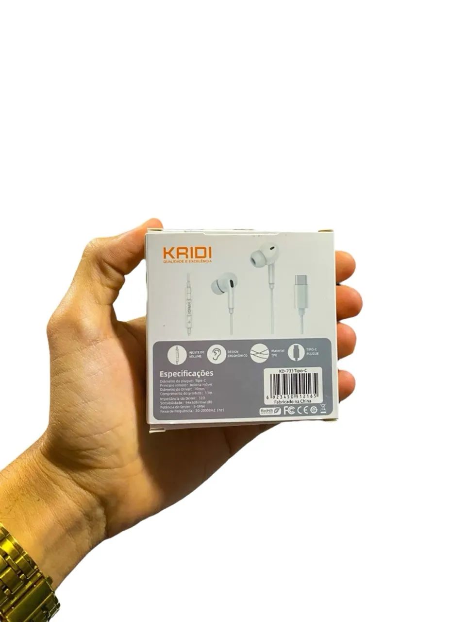 Fone de Ouvido Intra-auricular KAIDI Tipo-C - Foto 2