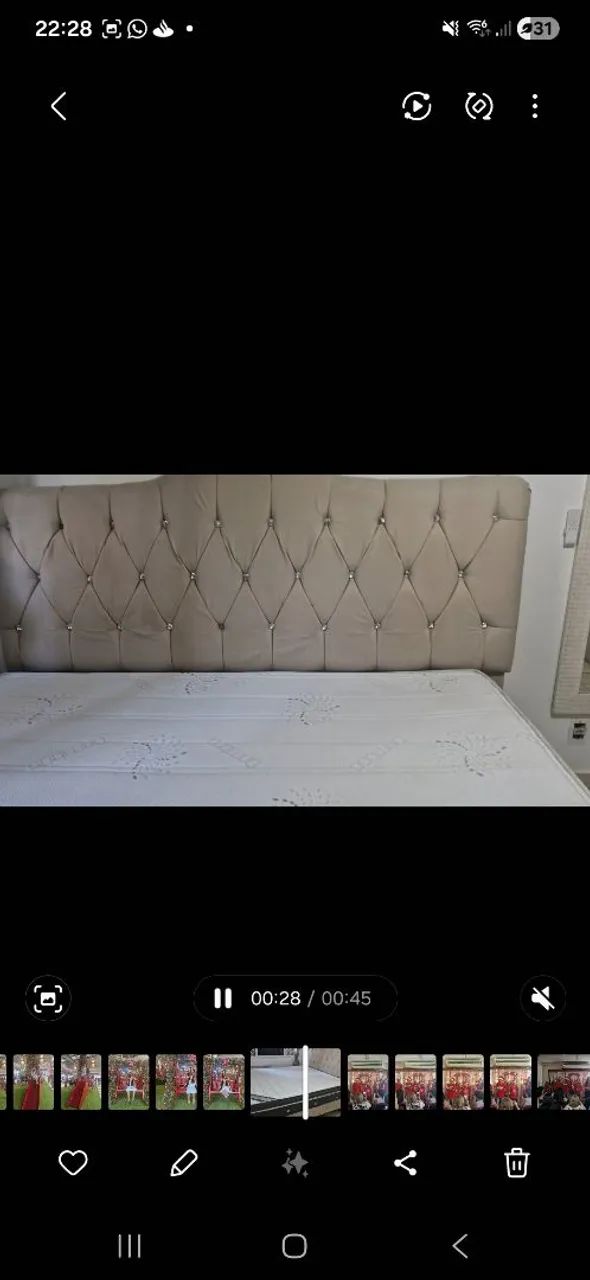 Cama Box king Size Ortobom Absolut Spring completa ( cabeceira e recamier baú capitonê) - Foto 3