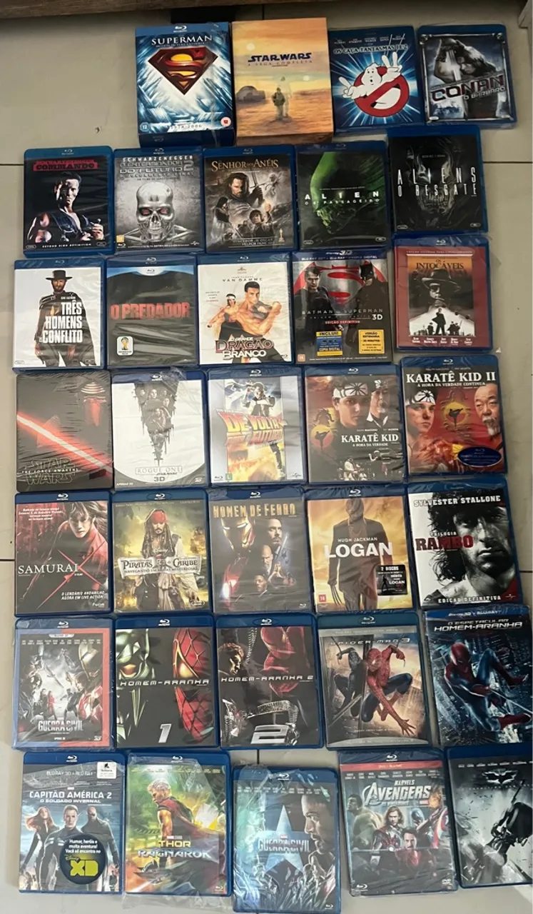 Coleção de Blu-rays - Filmes de Ação, Aventura e Super-Heróis