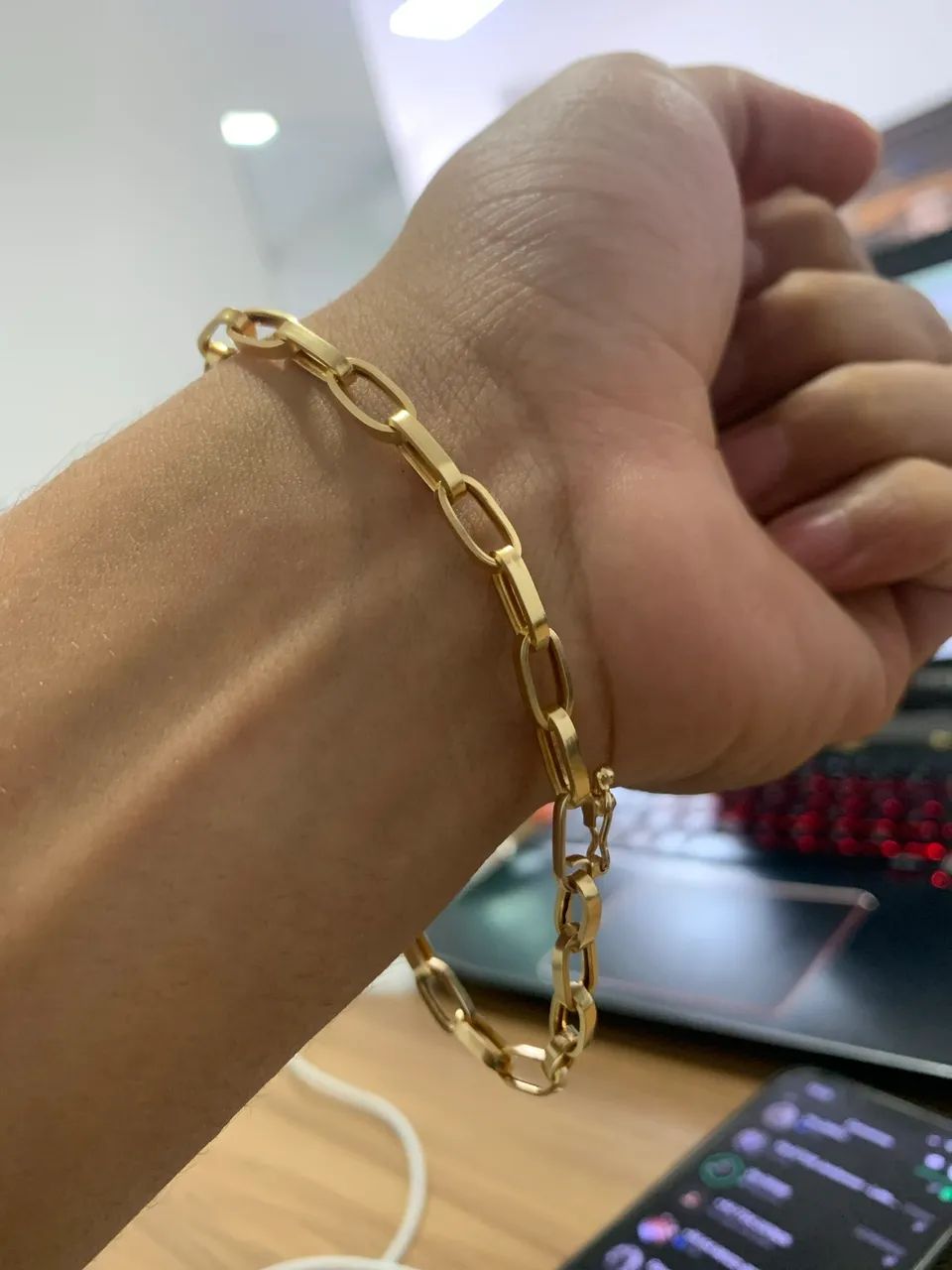 Pulseira ouro 18k quadrado