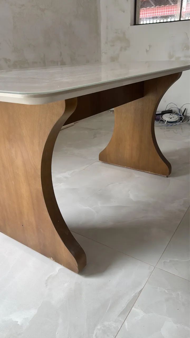 Mesa Tampo Vidro com 5 cadeiras  - Foto 3