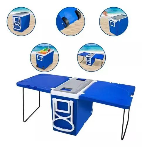 Mesa de Camping Portátil com Cooler