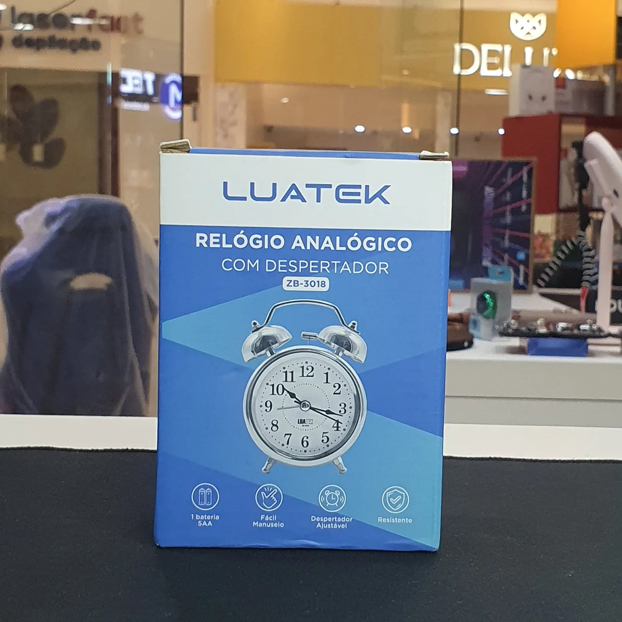Relógio Despertador Analógico Luatek ZB-3018