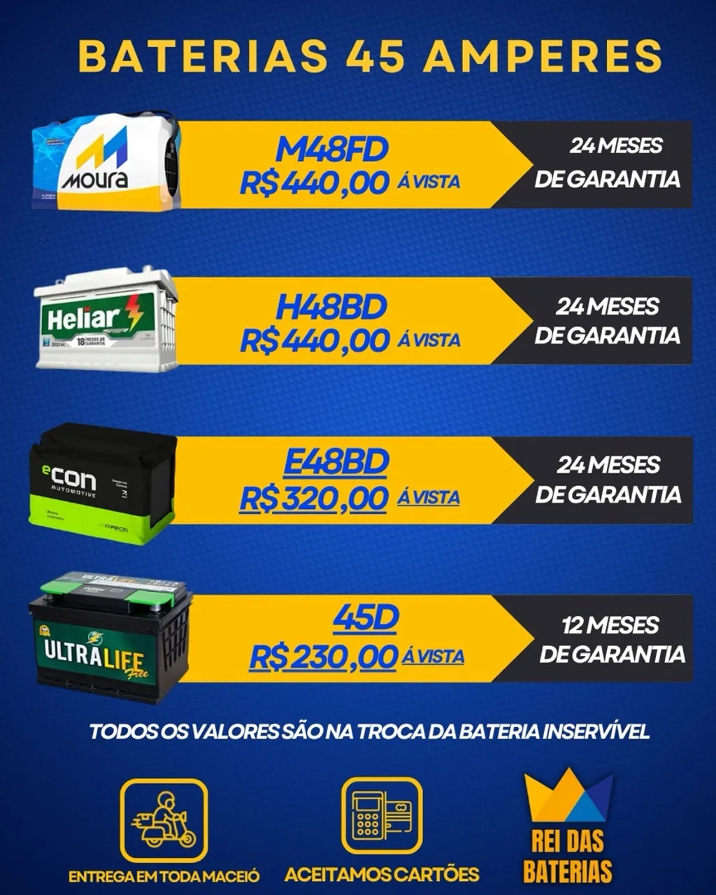 Baterias direto das distribuidora