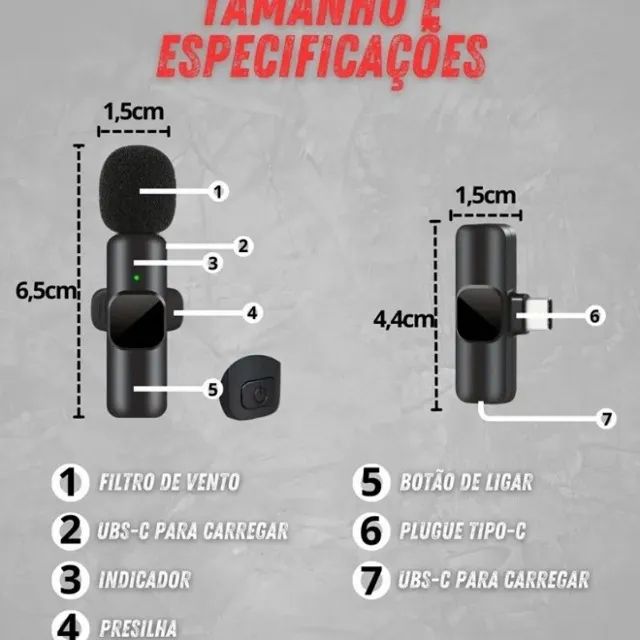 Microfone Lapela Sem Fio Mcf-02 - Foto 3