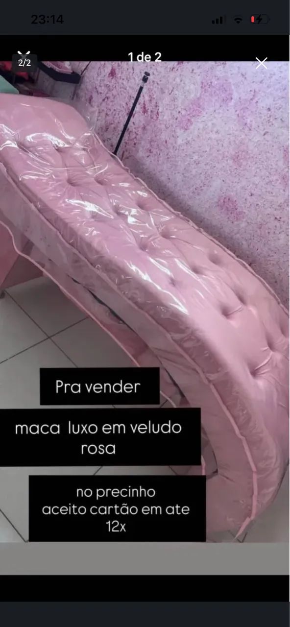maca luxo em veludo rosa