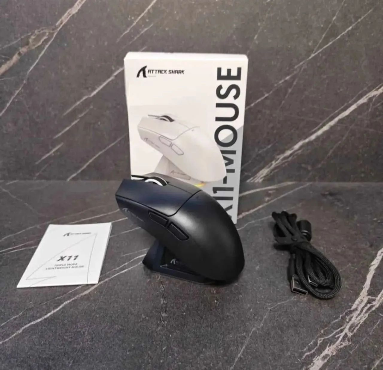 ATTACK SHARK X11 Mouse sem fio Preto