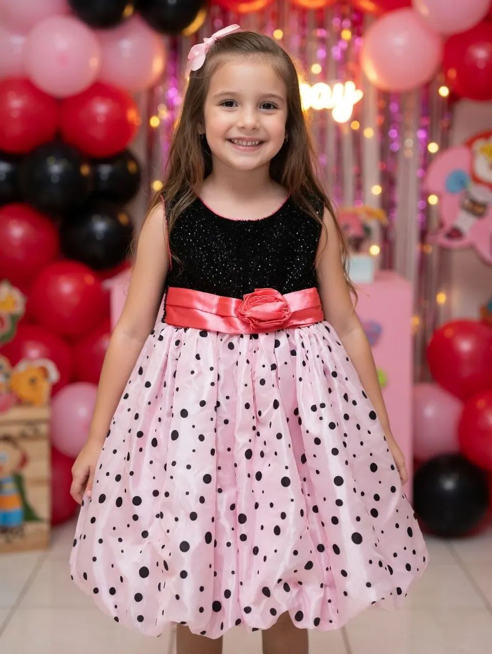 Vestido de festa tam 8 anos nrilho e poa 