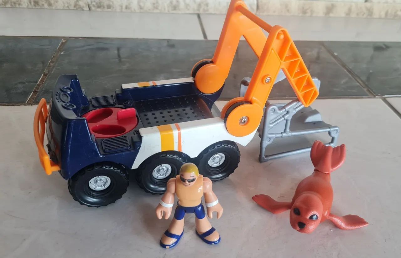 Carro de resgate imaginext leão marinho