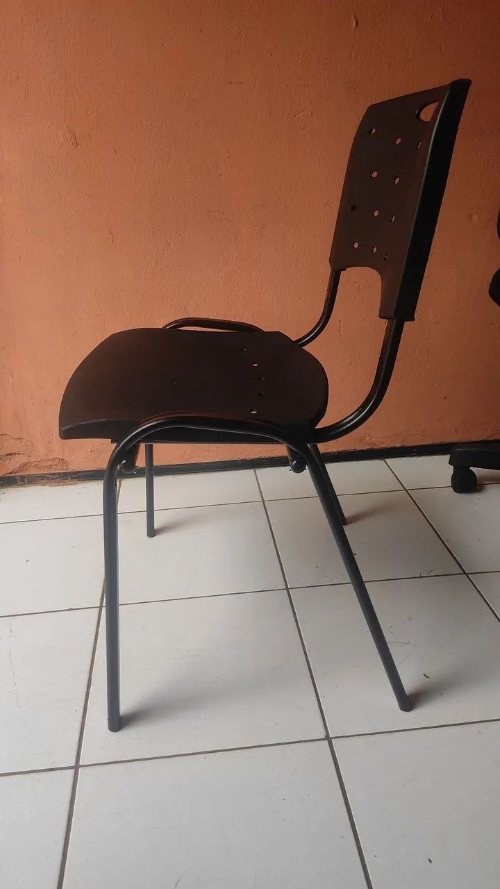 Cadeira secretária fixa polipropileno 65163255490434121