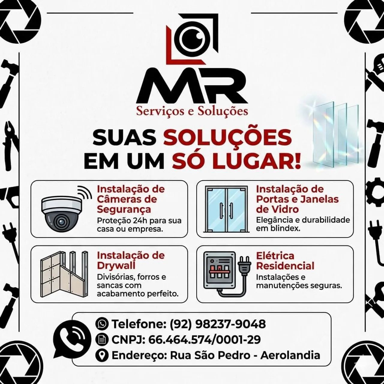 Drywall, elétrica, câmera 