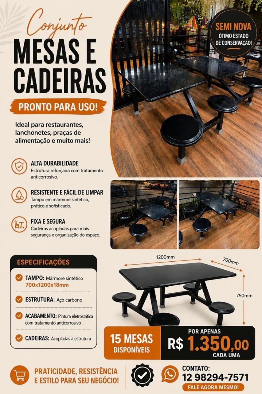 Conjunto de Mesas e Cadeiras - Foto 5