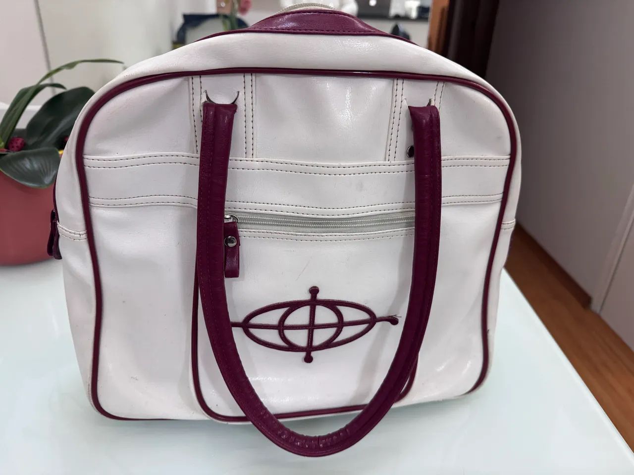 Bolsa branca em couro Trito - Foto 4