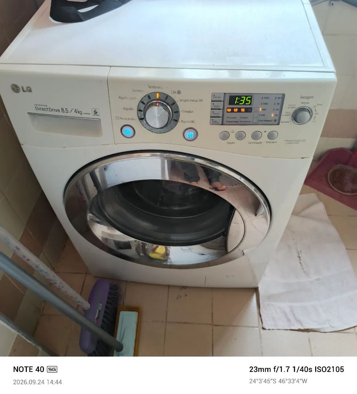 Mas Lava e Seca 8,5kg LG, reverse