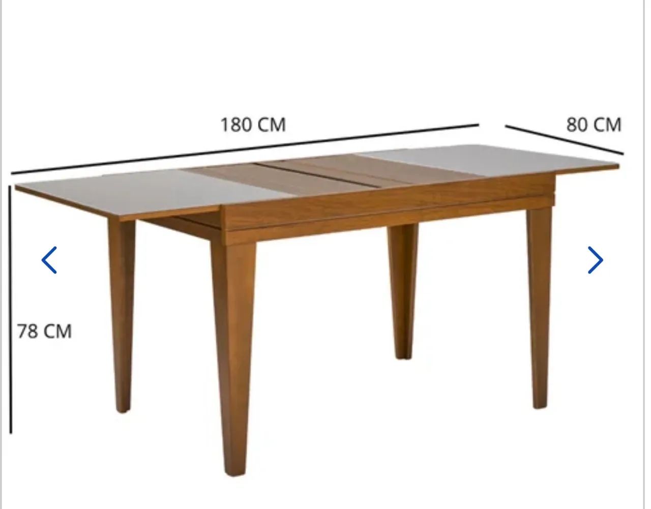 Mesa de jantar extensível com 4 cadeiras de madeira  - Foto 5