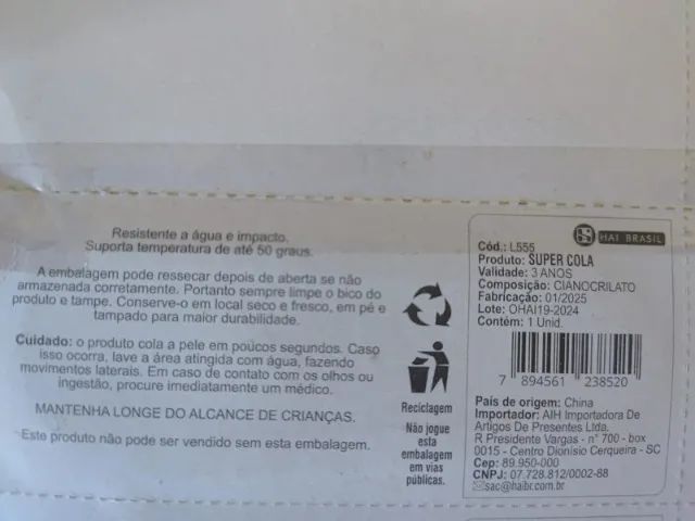Super Cola Instantânea 3g HAI BRASIL - Kit com 2 Unidades - Foto 4