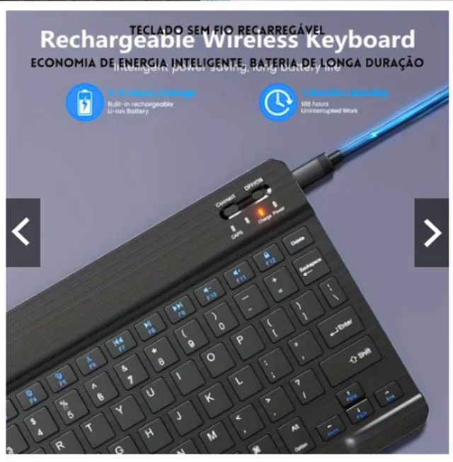KIT Teclado + Mouse Via Bluetooth Compacto e Design Moderno