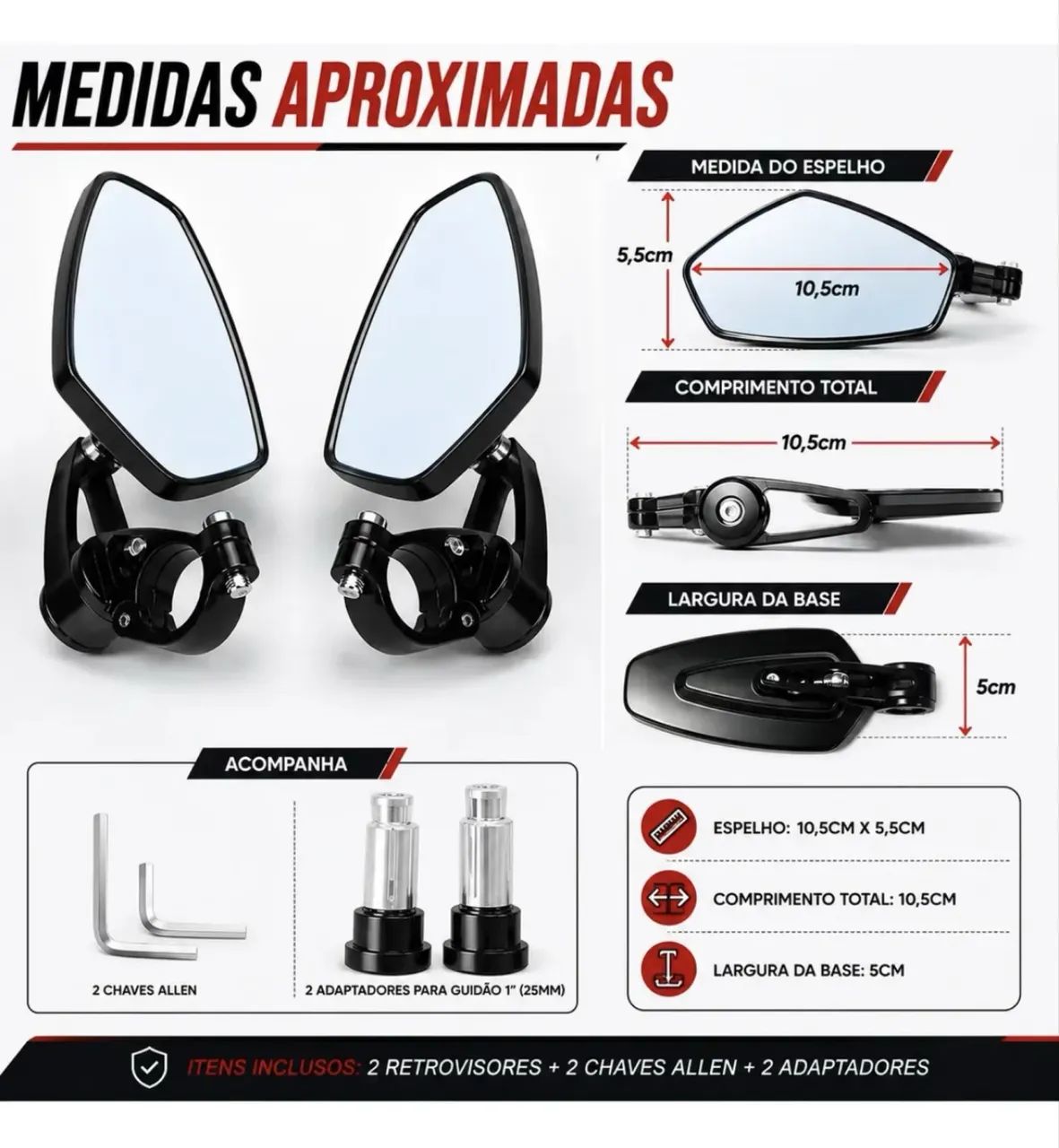 Retrovisor de guidão - Foto 2
