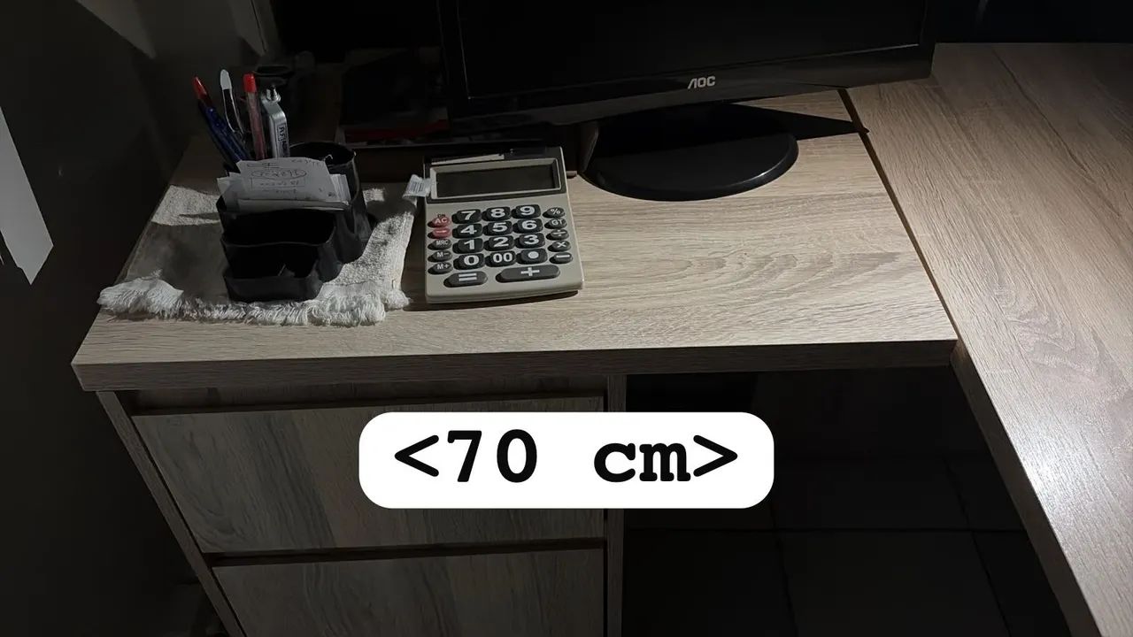 Mesa em L com 3 Gavetas Carvalho MDF 1,70m x 1.30  - Foto 4