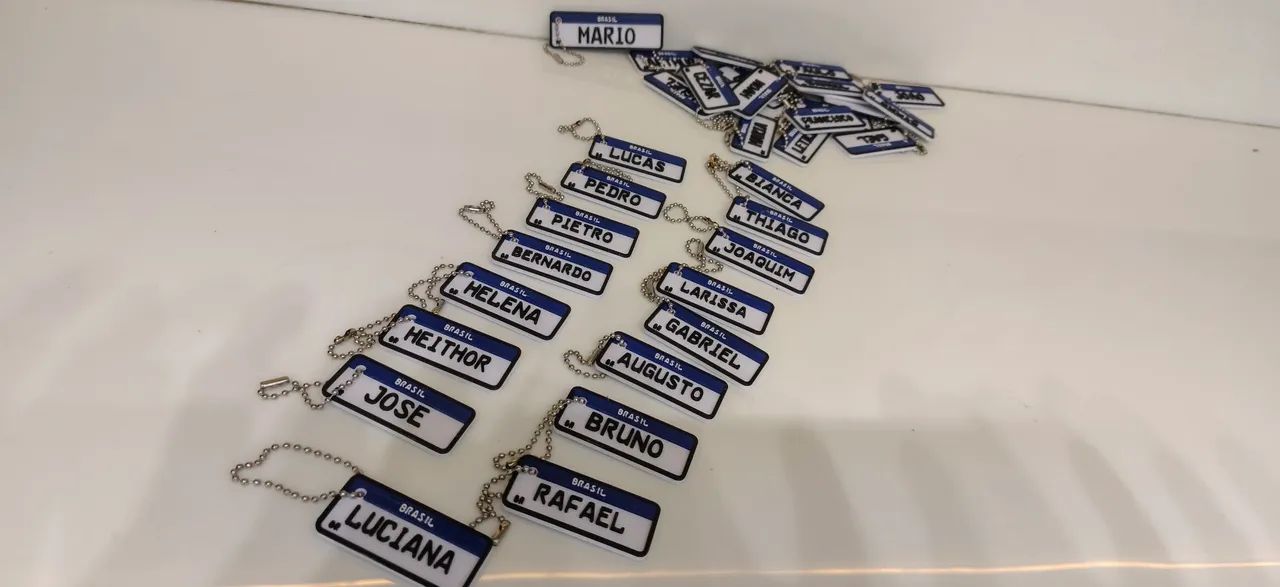 CHAVEIRO PLACA MERCOSUL COM SEU NOME