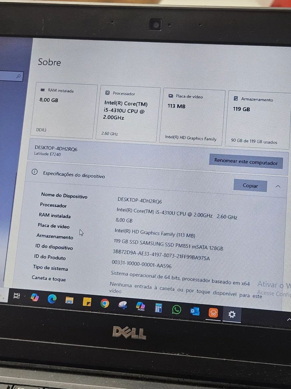 Notebook Dell E7240 I5 8gb Ssd 120gb Wifi  - Foto 4