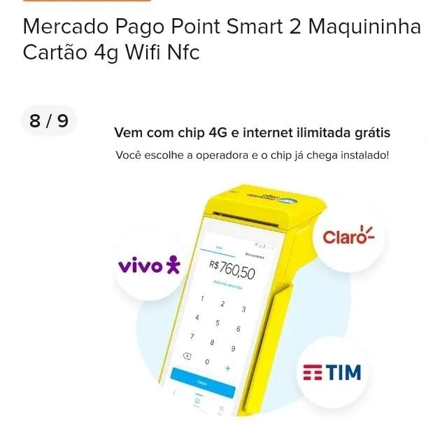 MAQUININHA DE CARTÃO MERCADO PAGO - Foto 5