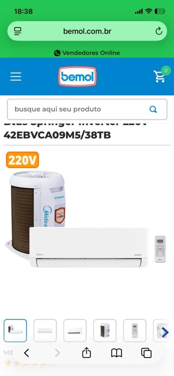 SPLIT MIDEA 9000 COM NOTA FISCAL - Foto 4