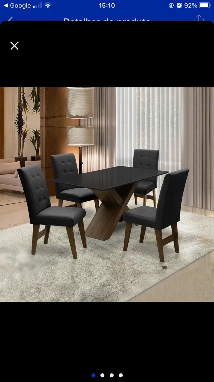Mesa Dubai 4 cadeiras / 1.35x90 mdf  - Foto 5