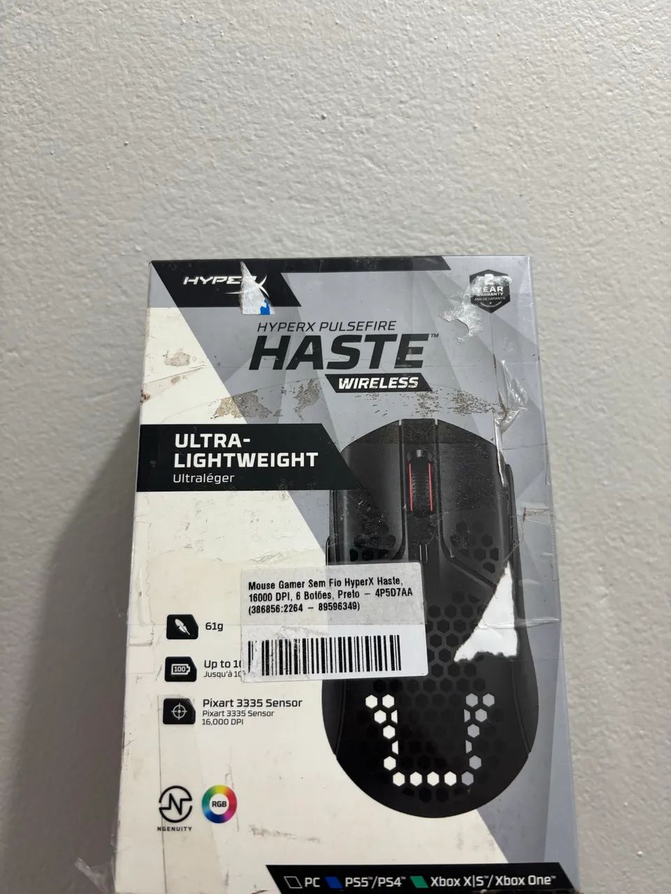Mouse Gamer HyperX Pulsefire Haste Wireless - 4P5D7AA - Foto 2