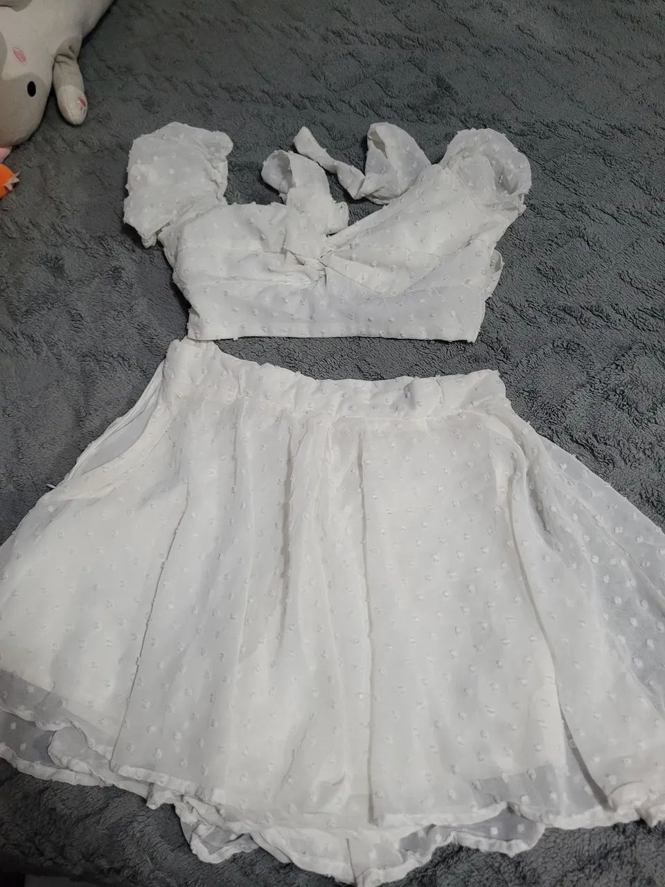 Conjunto Saia e Top Branco M