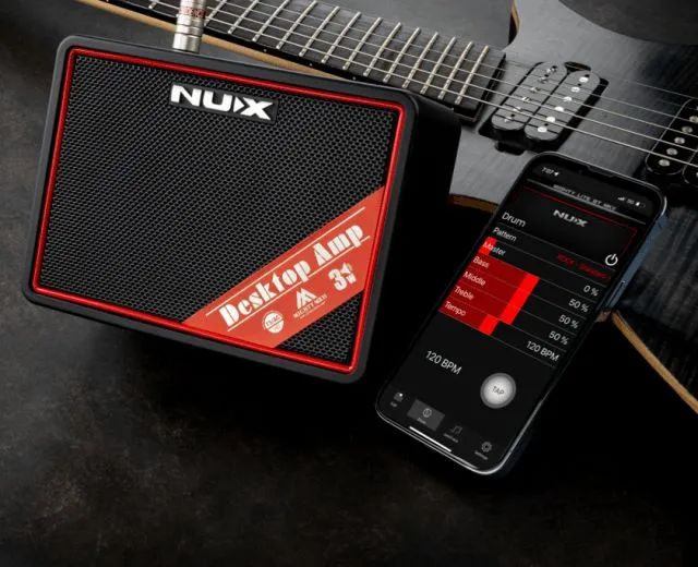 Amplificador mini, com Aplicativo no cell, bluetooth e drums.