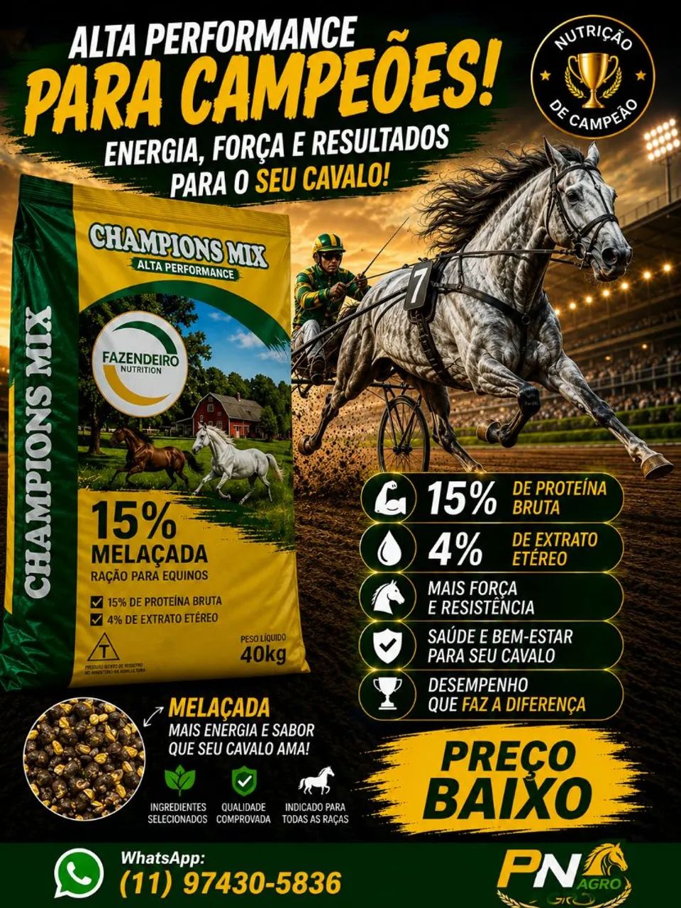 Ração para cavalos 